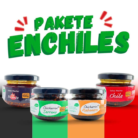 Pakete Enchiles - 4 pack de Salsas y Chicharrón de Chile